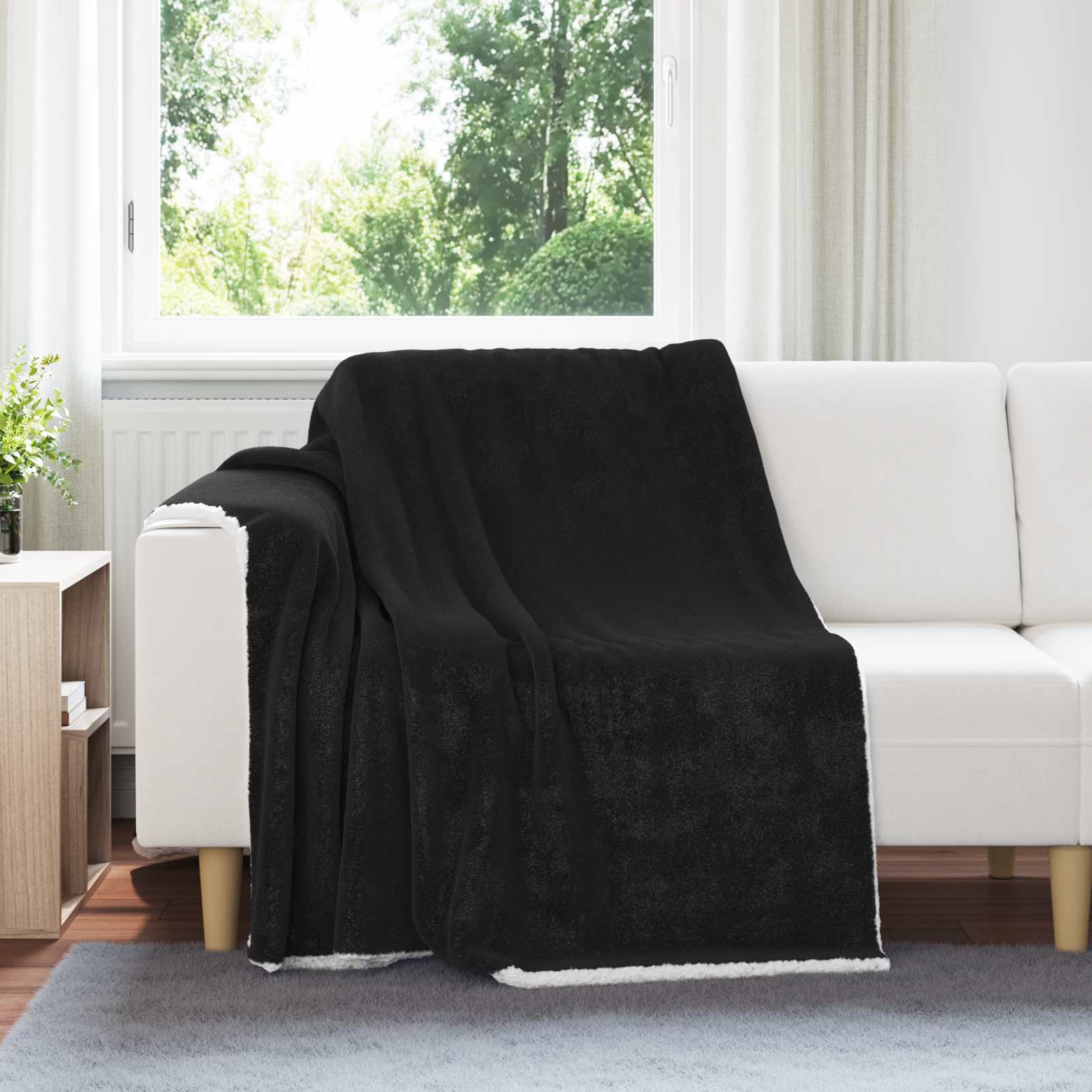 Coperta Nero 150 x 200 cm Panno