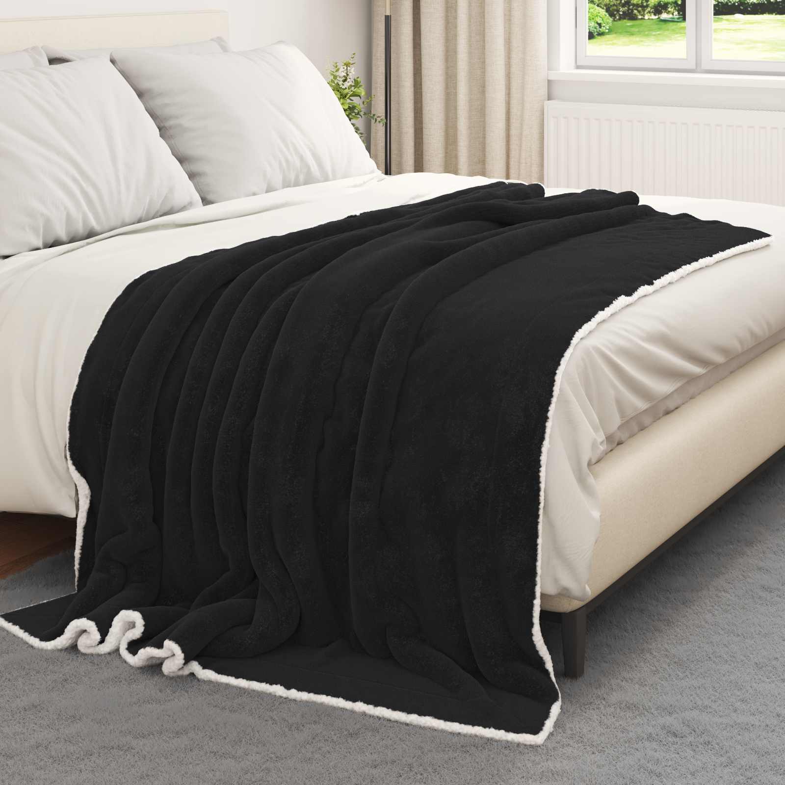 Coperta Nero 150 x 200 cm Panno