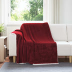 Coperta Rosso Bordeaux 150 x 200 cm Panno