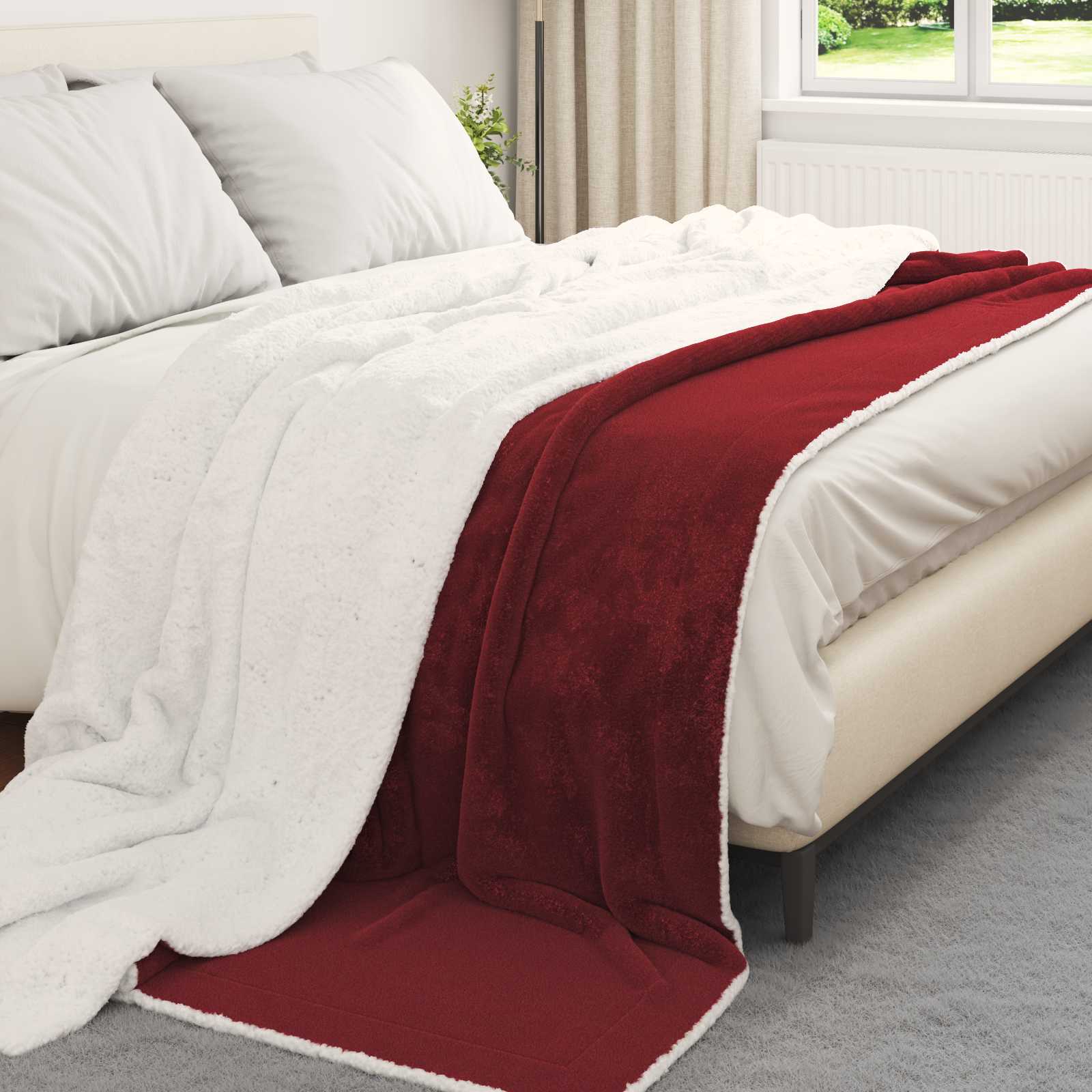 Coperta Rosso Bordeaux 220 x 240 cm Panno