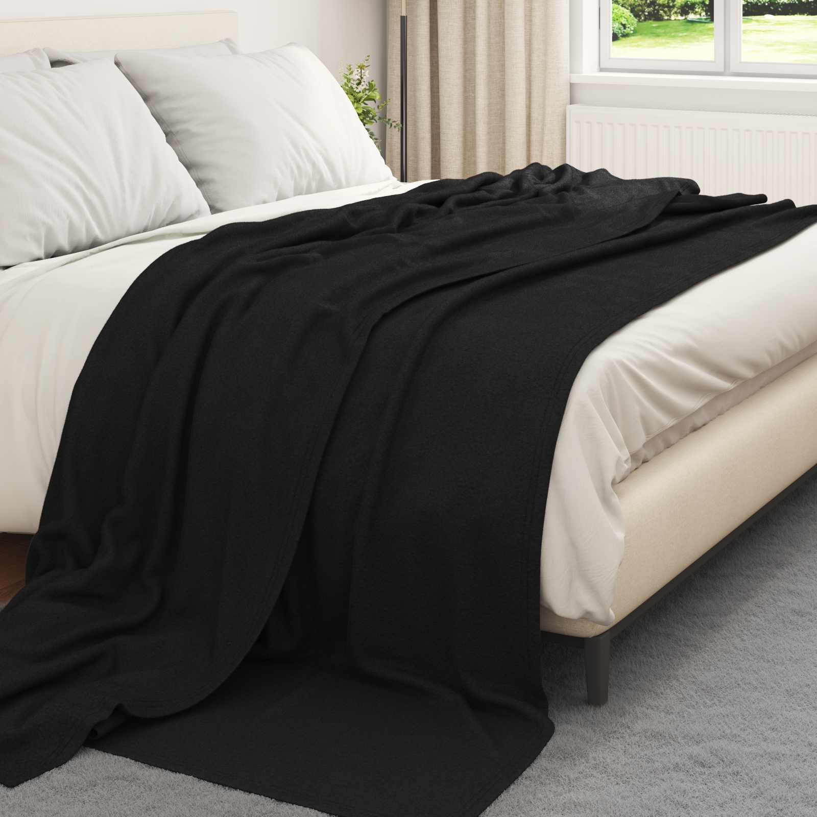 Coperta Nero 240 x 220 cm Panno