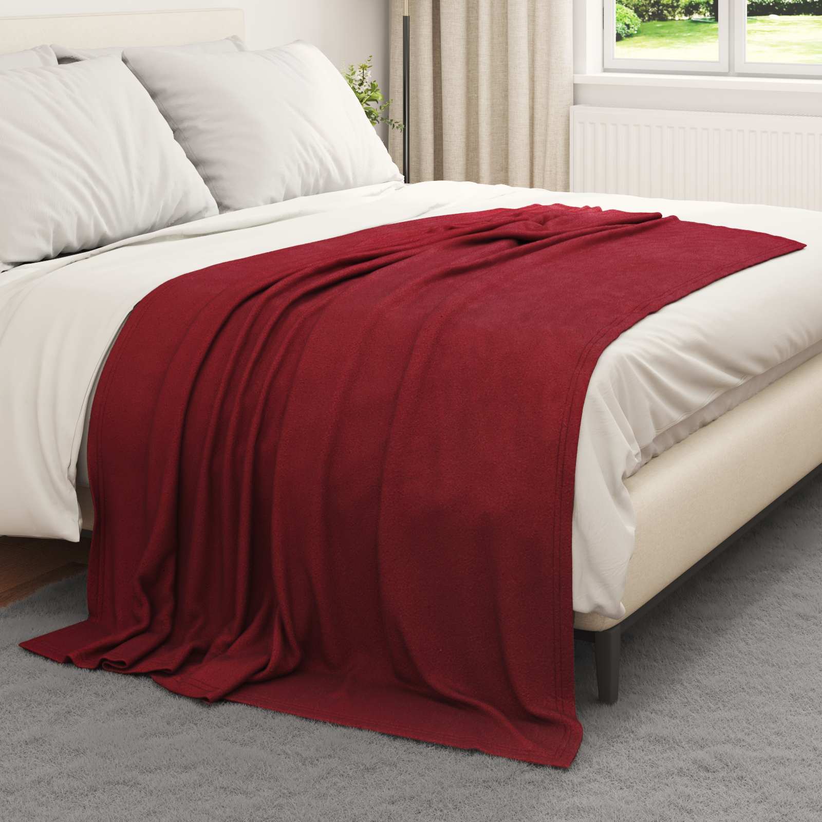 Coperta Rosso Bordeaux 200 x 150 cm Panno