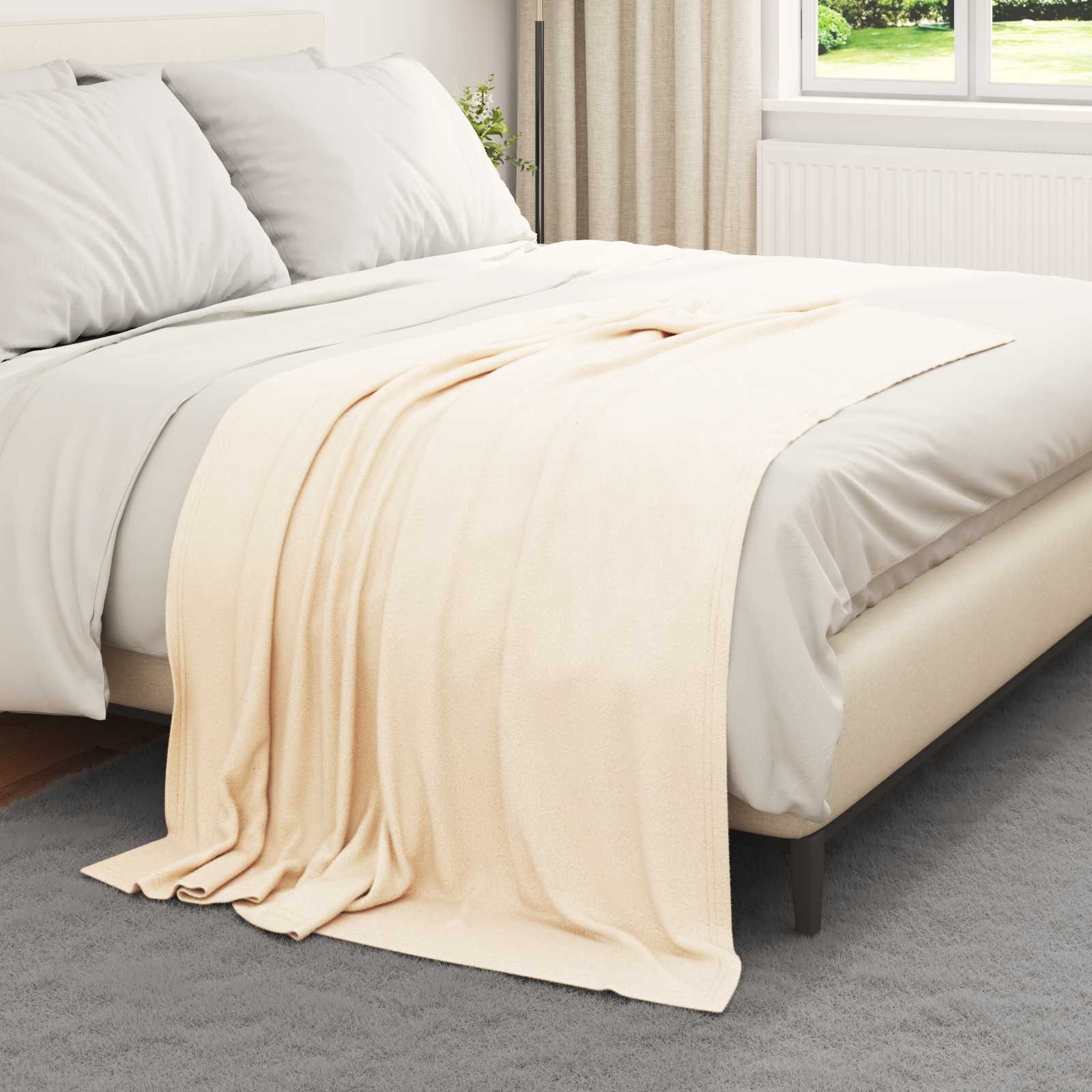 Coperta Crema 170 x 130 cm Panno