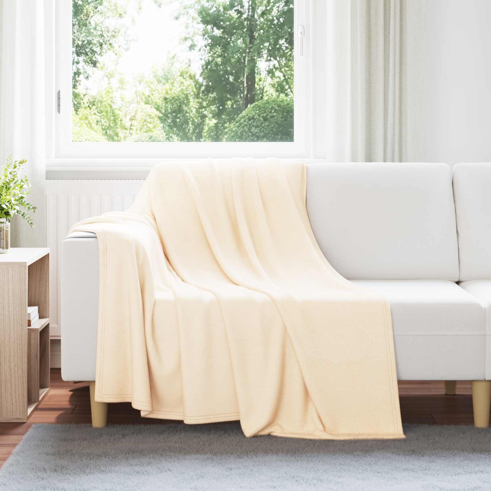 Coperta Crema 200 x 150 cm Panno