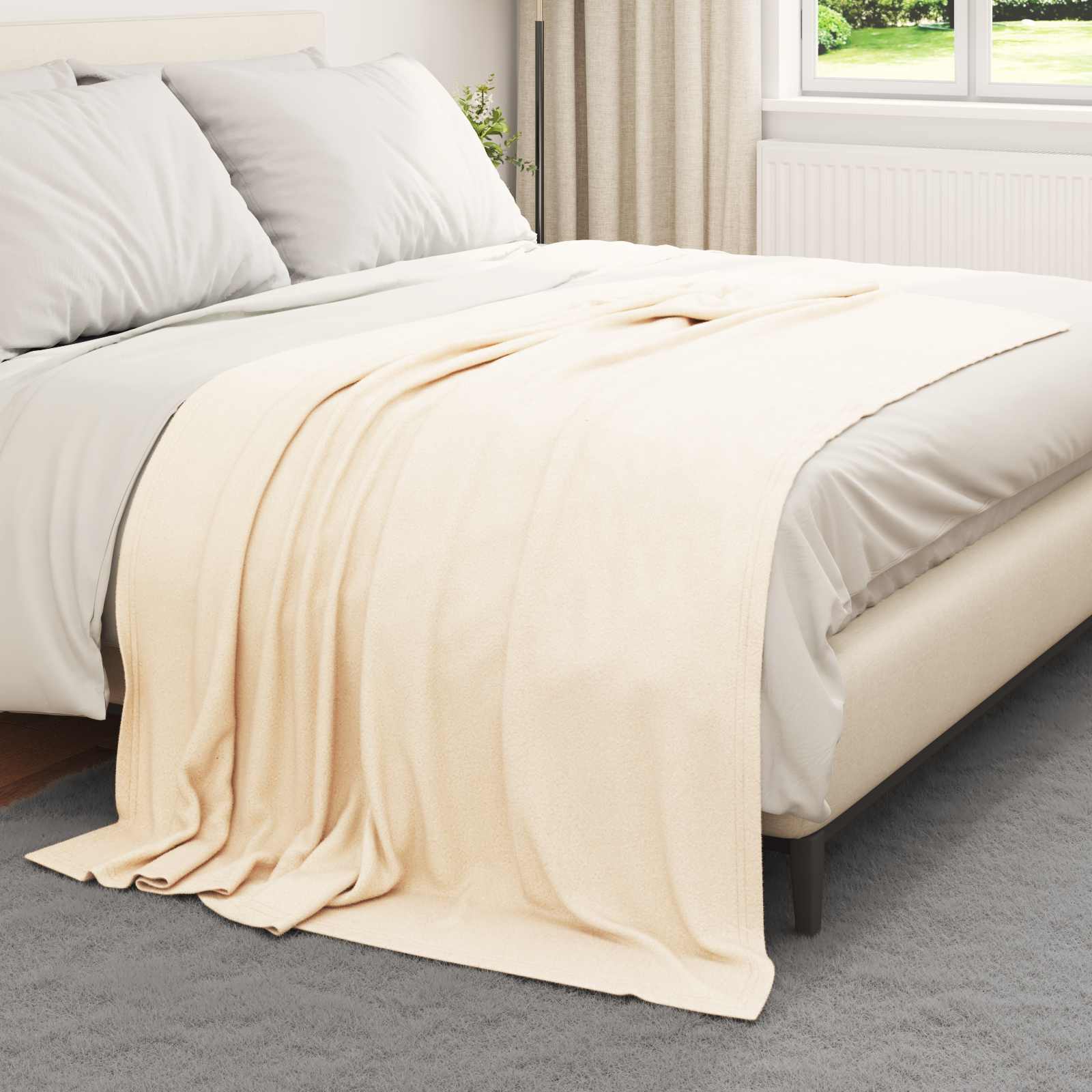 Coperta Crema 200 x 150 cm Panno