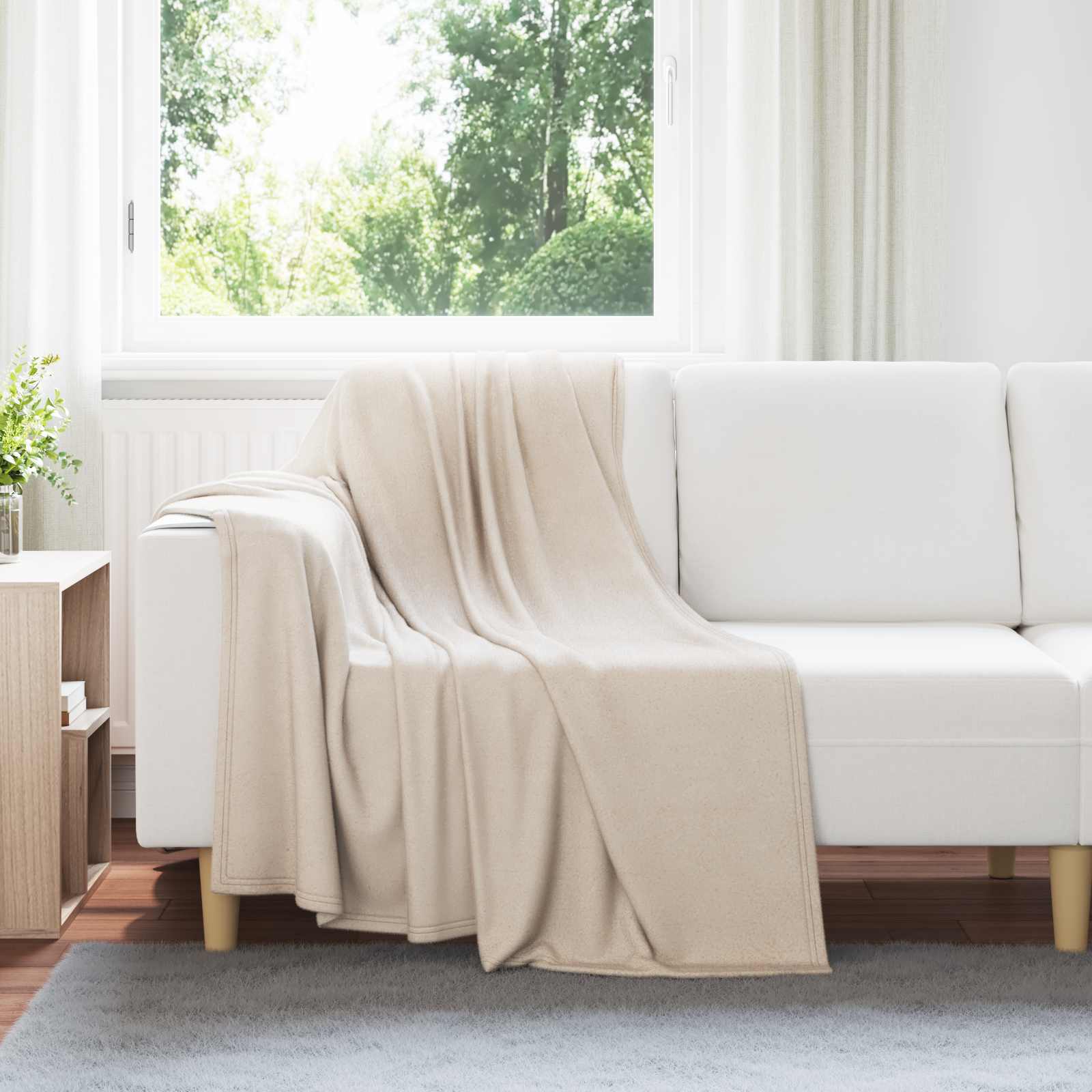 Coperte da Pile 6 pcs Beige 170 x 130 cm Panno