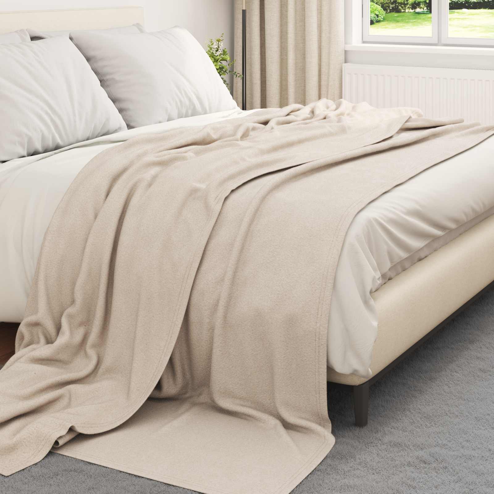 Coperte da Pile 6 pcs Beige 270 x 240 cm Panno