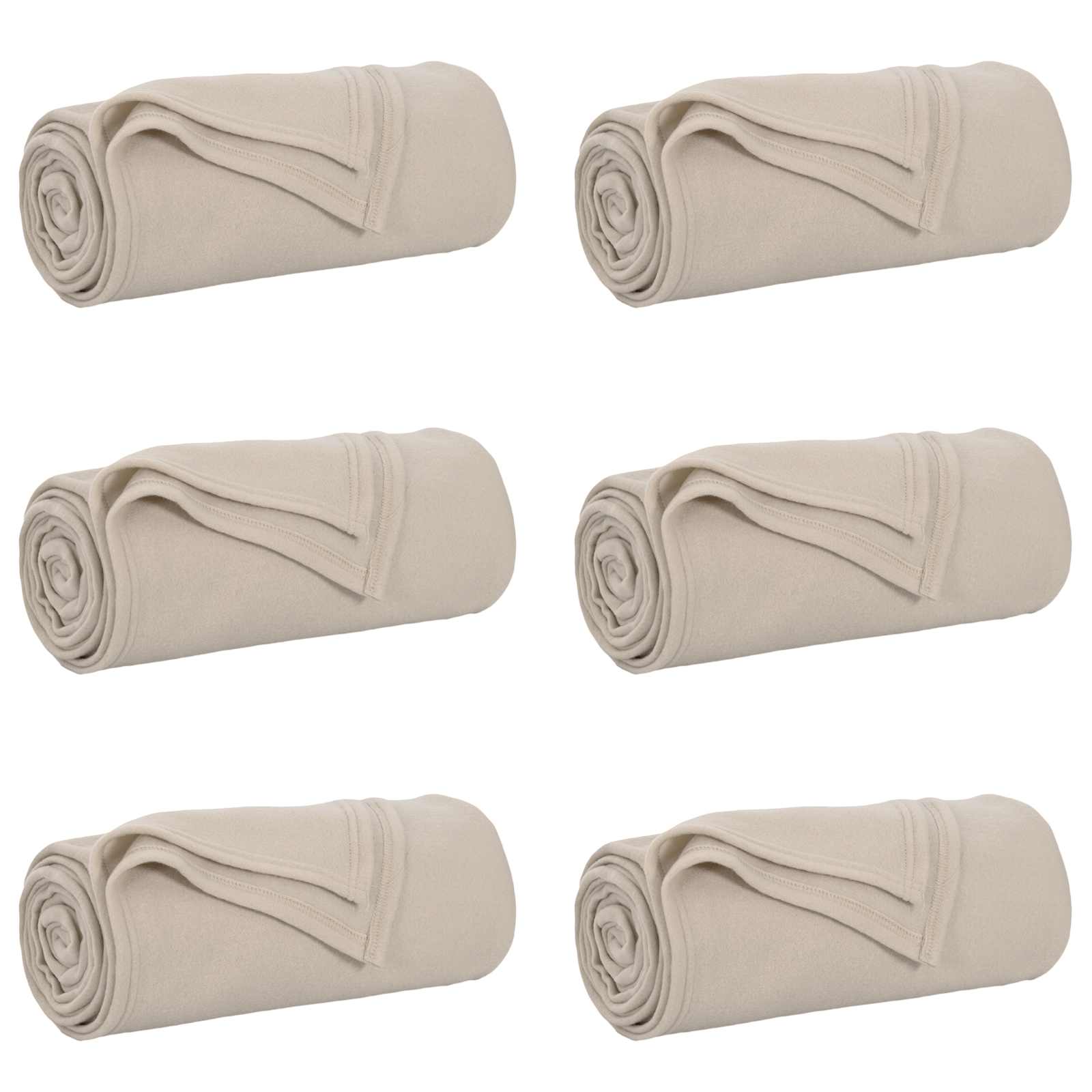 Coperte da Pile 6 pcs Beige 270 x 240 cm Panno