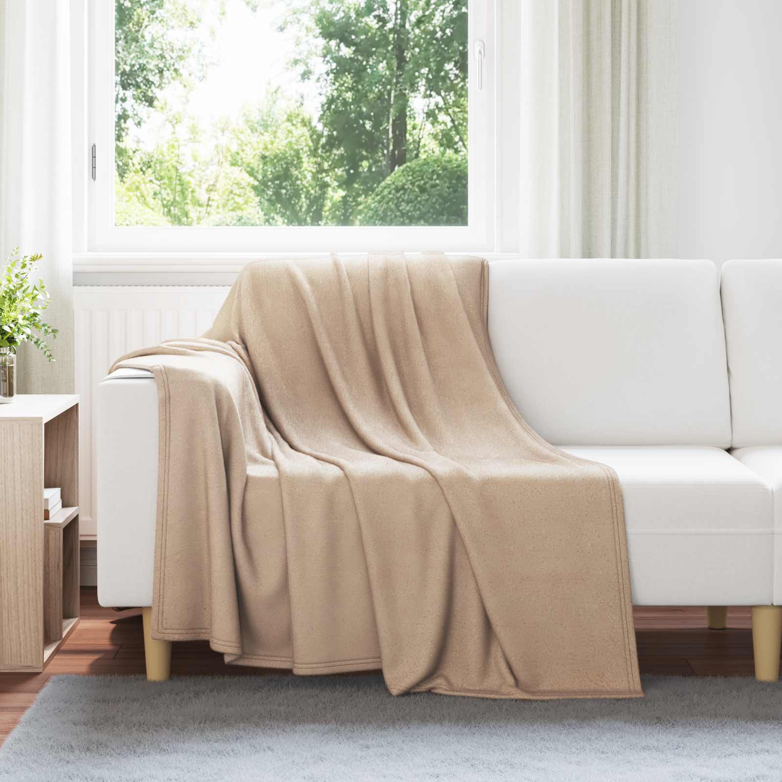 Coperte da Pile 6 pcs Cammello 200 x 150 cm Panno