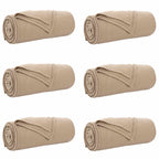 Coperte da Pile 6 pcs Cammello 240 x 220 cm Panno