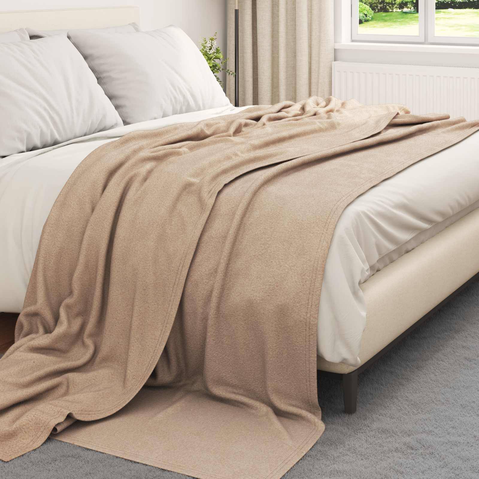 Coperte da Pile 6 pcs Cammello 270 x 240 cm Panno
