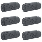 Coperte da Pile 6 pcs Grigio scuro 200 x 150 cm Panno