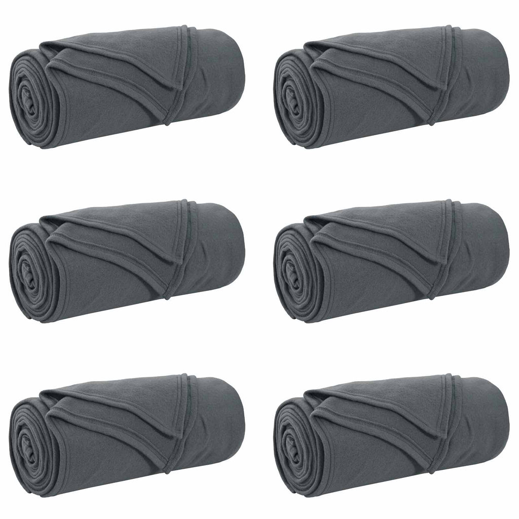 Coperte da Pile 6 pcs Grigio scuro 240 x 220 cm Panno
