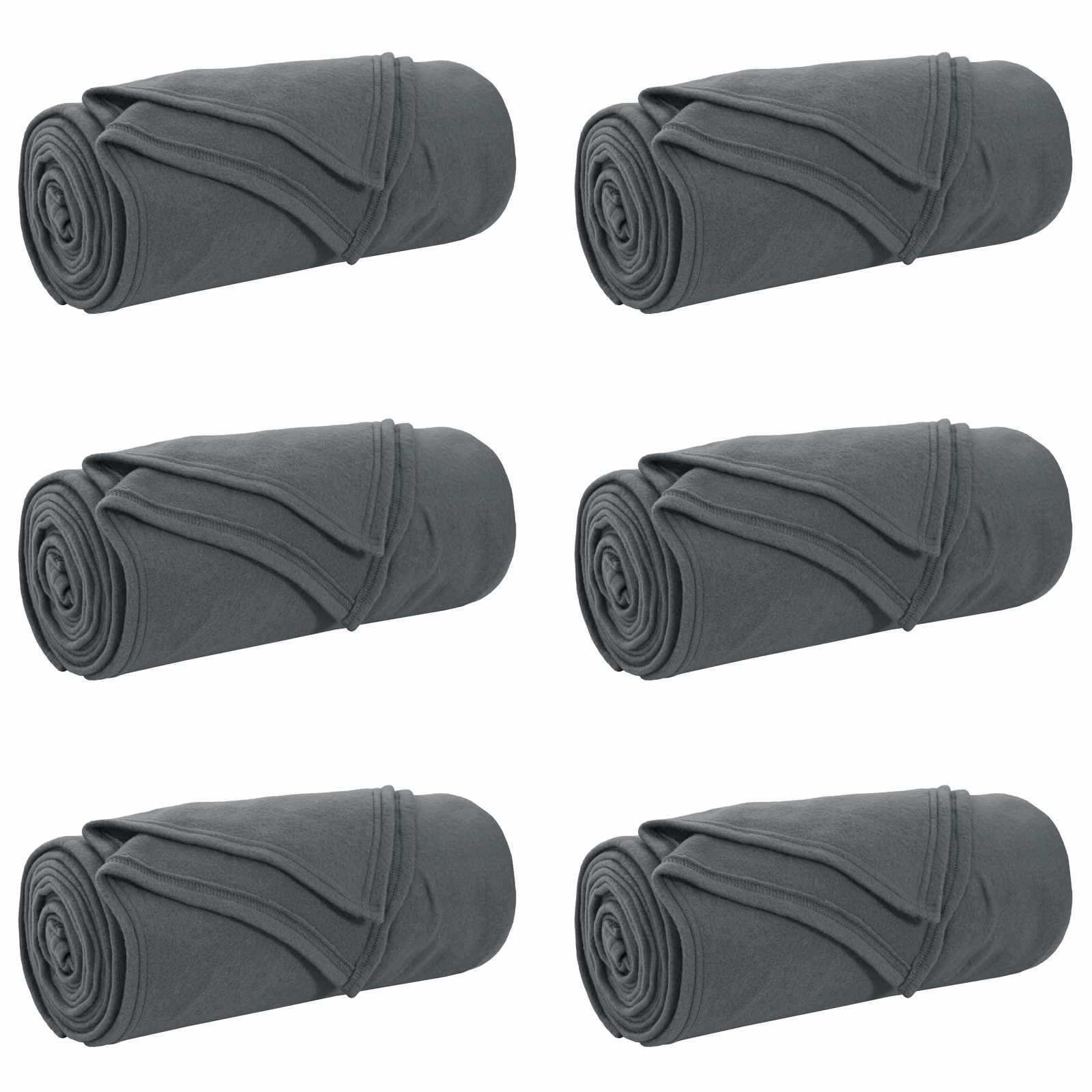 Coperte da Pile 6 pcs Grigio scuro 270 x 240 cm Panno
