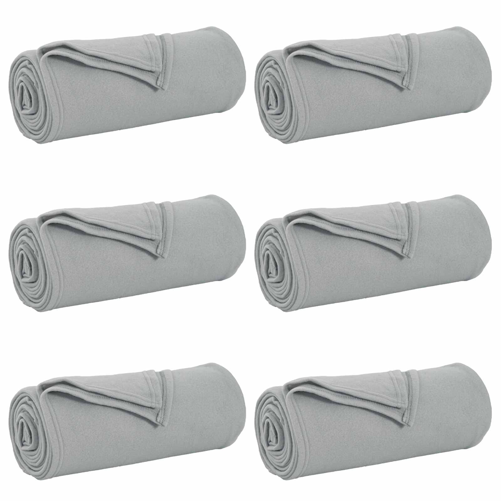 Coperte da Pile 6 pcs Grigio 170 x 130 cm Panno