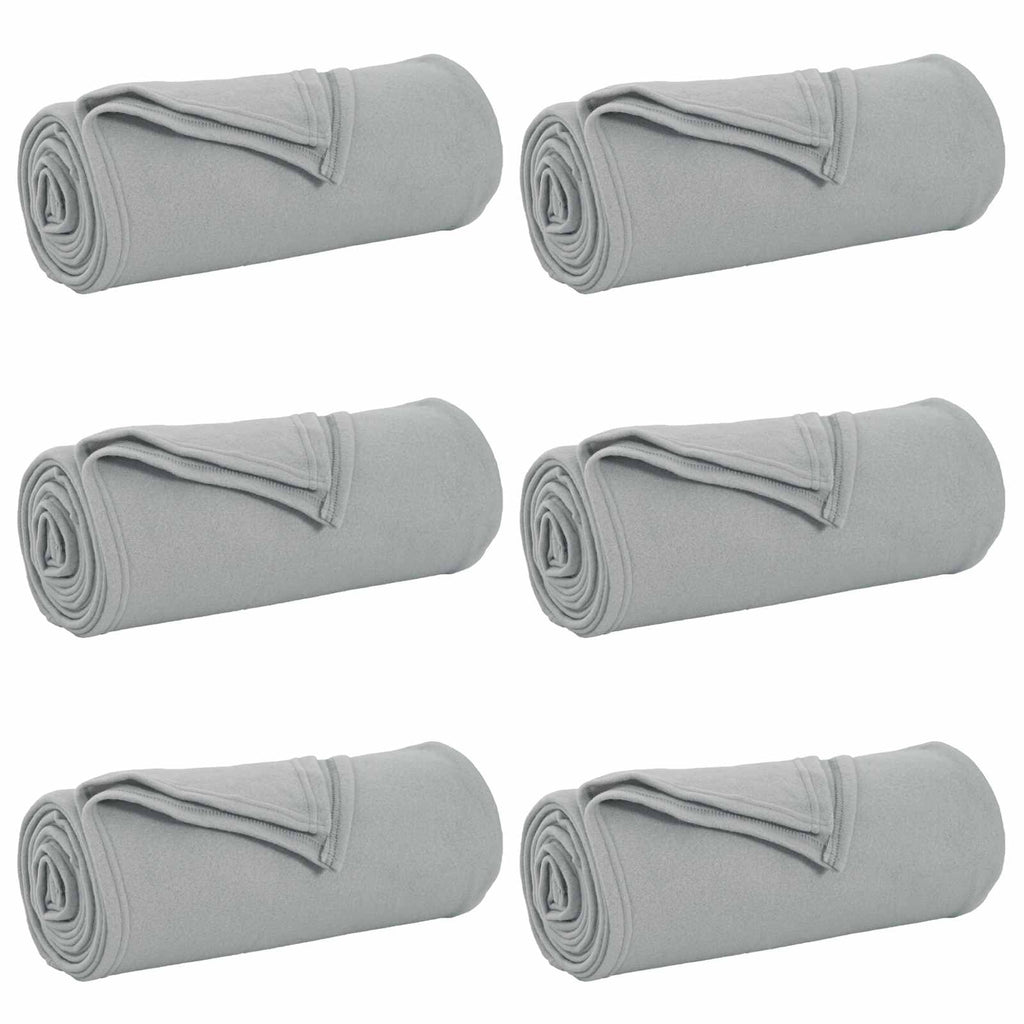 Coperte da Pile 6 pcs Grigio 240 x 220 cm Panno