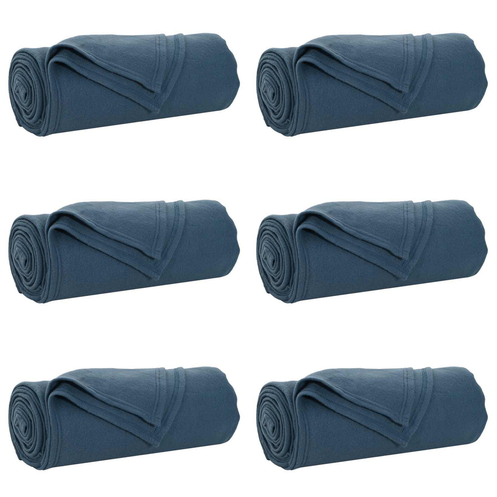 Coperte da Pile 6 pcs Blu navy 200 x 150 cm Panno
