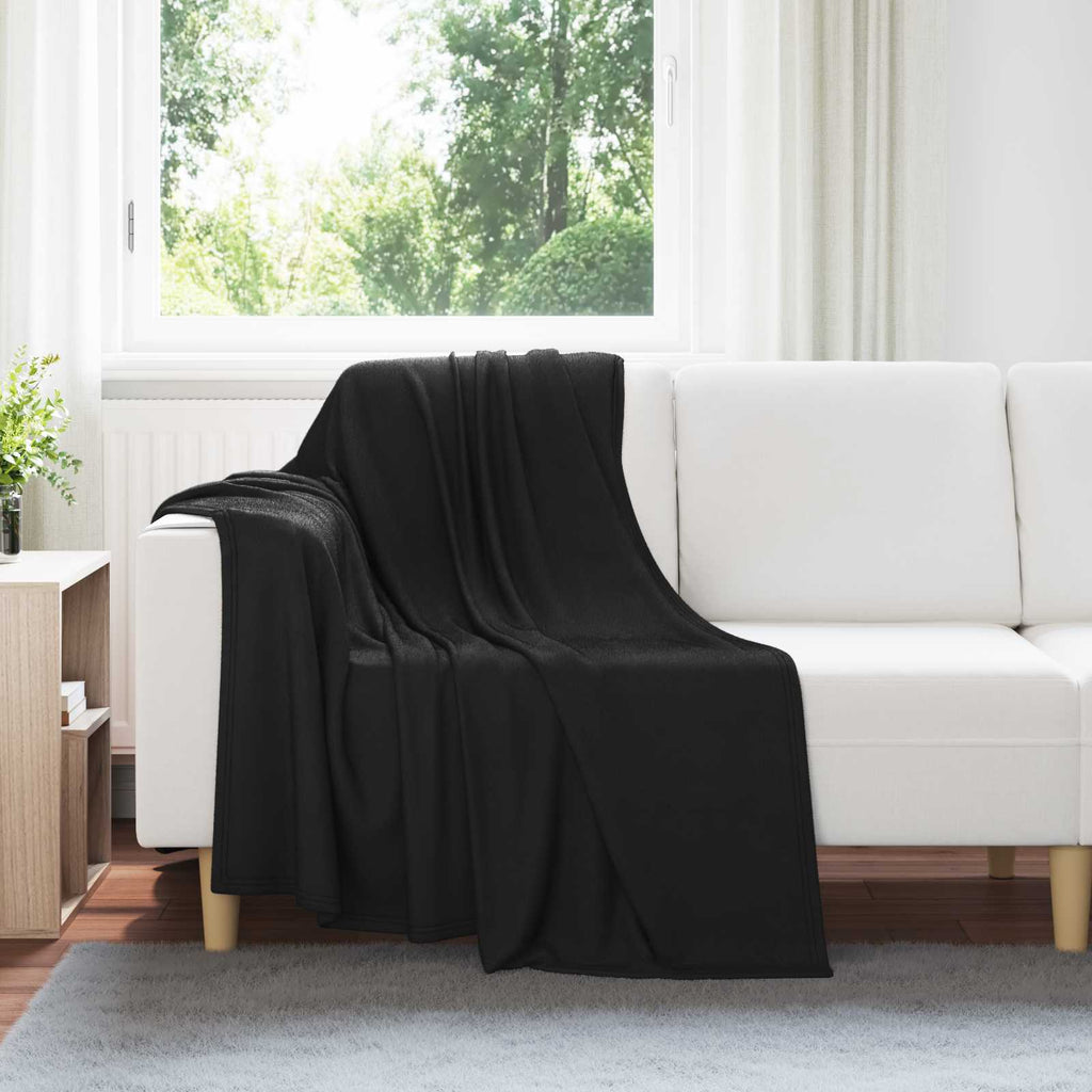 Coperte da Pile 6 pcs Nero 170 x 130 cm Panno