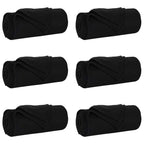 Coperte da Pile 6 pcs Nero 170 x 130 cm Panno