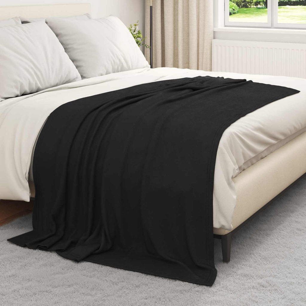 Coperte da Pile 6 pcs Nero 200 x 150 cm Panno
