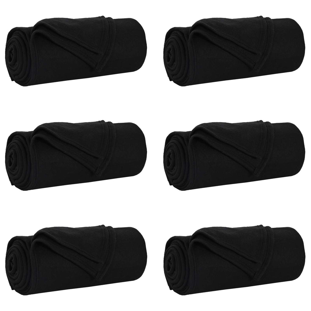 Coperte da Pile 6 pcs Nero 200 x 150 cm Panno