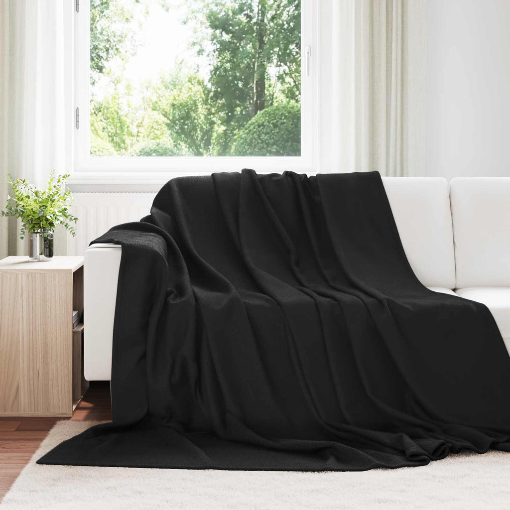 Coperte da Pile 6 pcs Nero 270 x 240 cm Panno