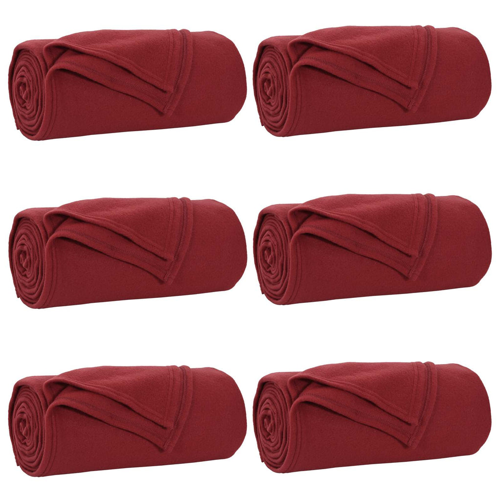 Coperte da Pile 6 pcs Rosso Bordeaux 270 x 240 cm Panno