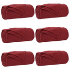 Coperte da Pile 6 pcs Rosso Bordeaux 270 x 240 cm Panno