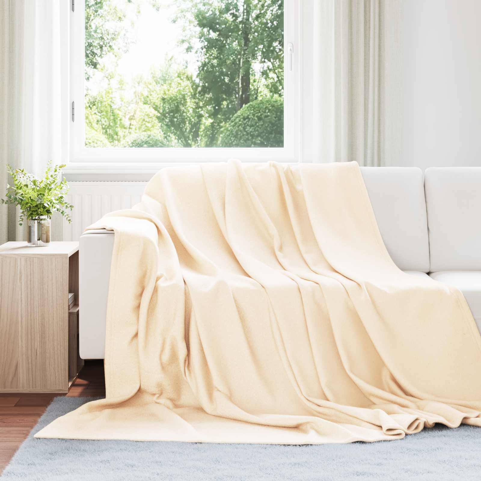 Coperte da Pile 6 pcs Crema 270 x 240 cm Panno
