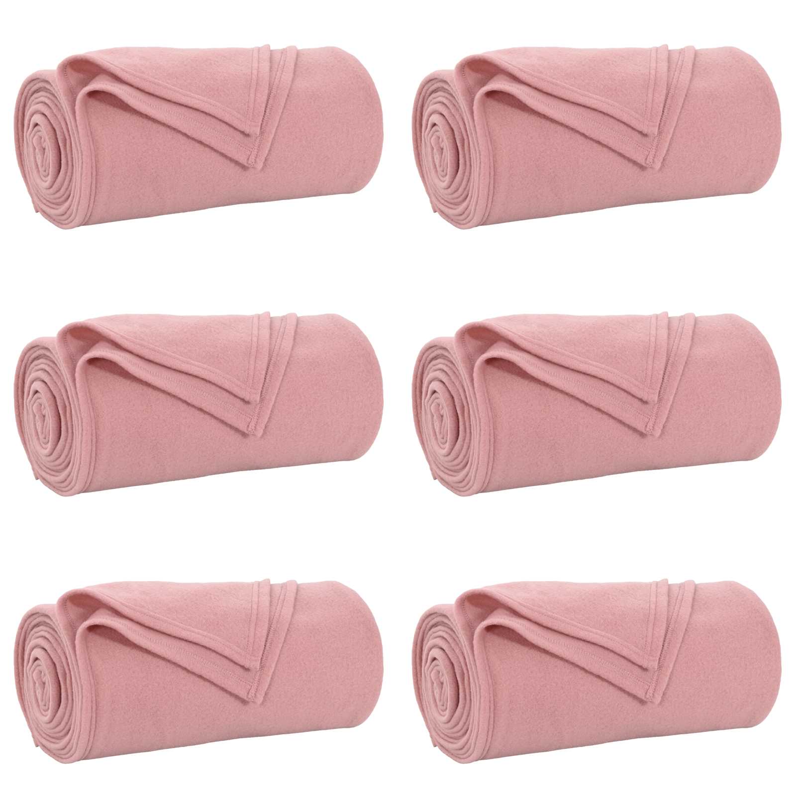 Coperte da Pile 6 pcs Rosa 170 x 130 cm Panno