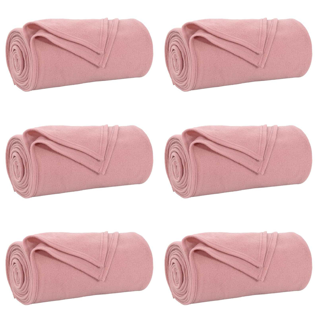 Coperte da Pile 6 pcs Rosa 240 x 220 cm Panno
