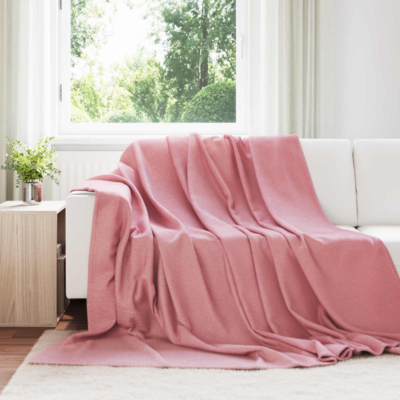 Coperte da Pile 6 pcs Rosa 270 x 240 cm Panno