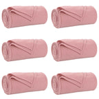 Coperte da Pile 6 pcs Rosa 270 x 240 cm Panno