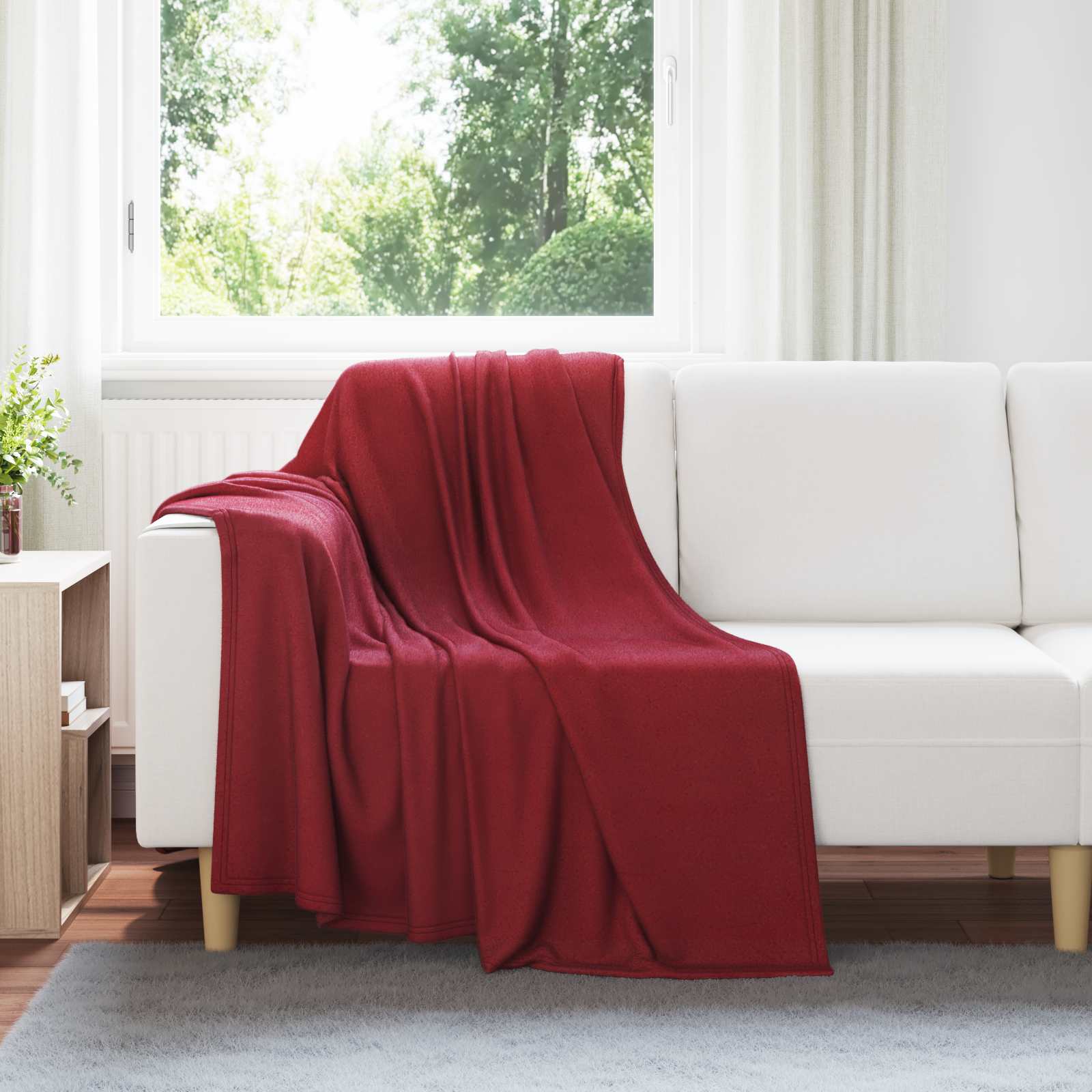 Coperte da Pile 24 pcs Rosso Bordeaux 170 x 130 cm Panno