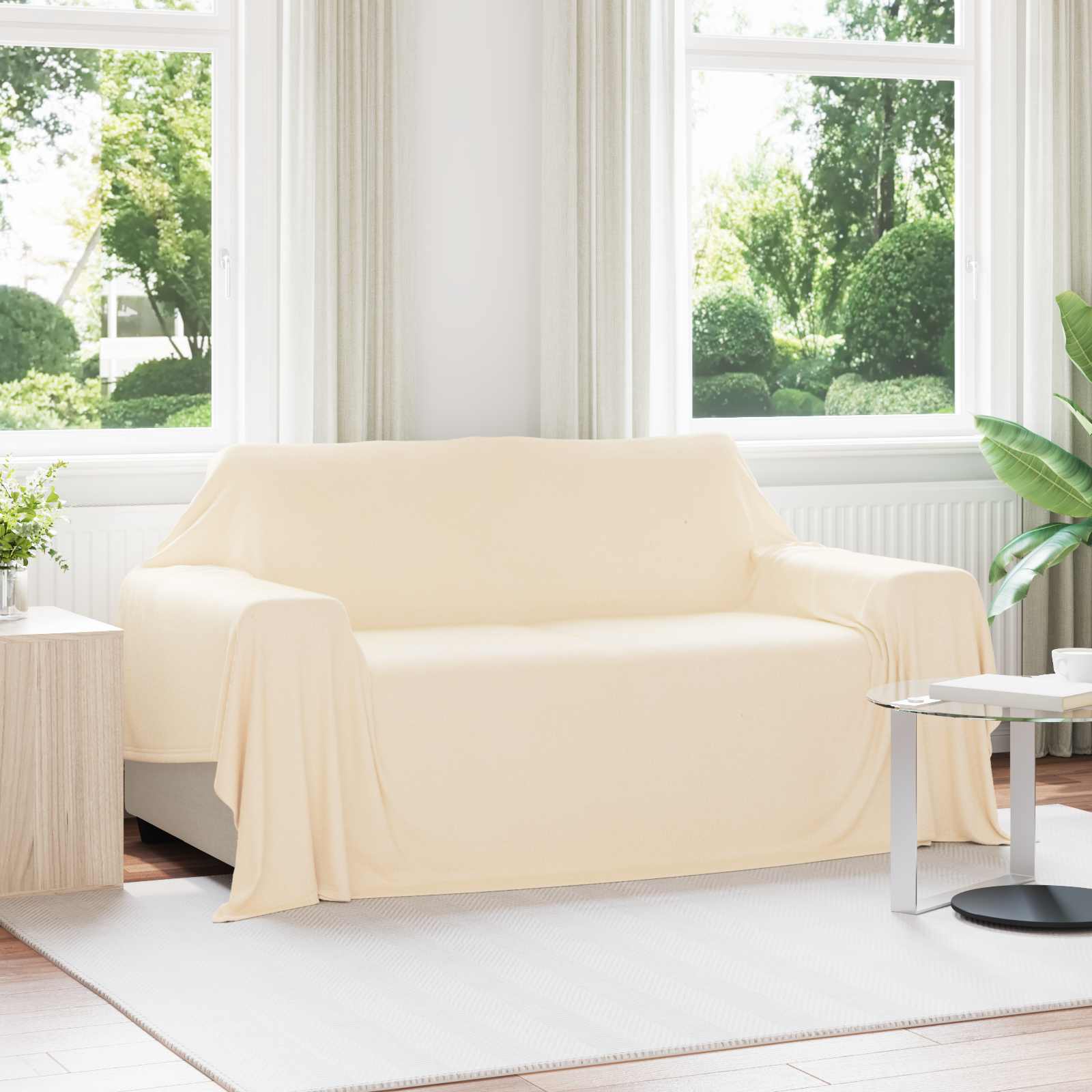 Coperte da Pile 6 pcs Crema 280 x 210 cm Panno