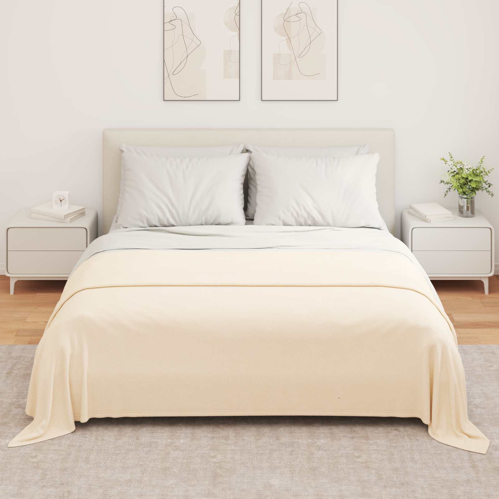 Coperte da Pile 6 pcs Crema 280 x 210 cm Panno