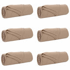 Coperte da Pile 6 pcs Cammello 280 x 210 cm Panno