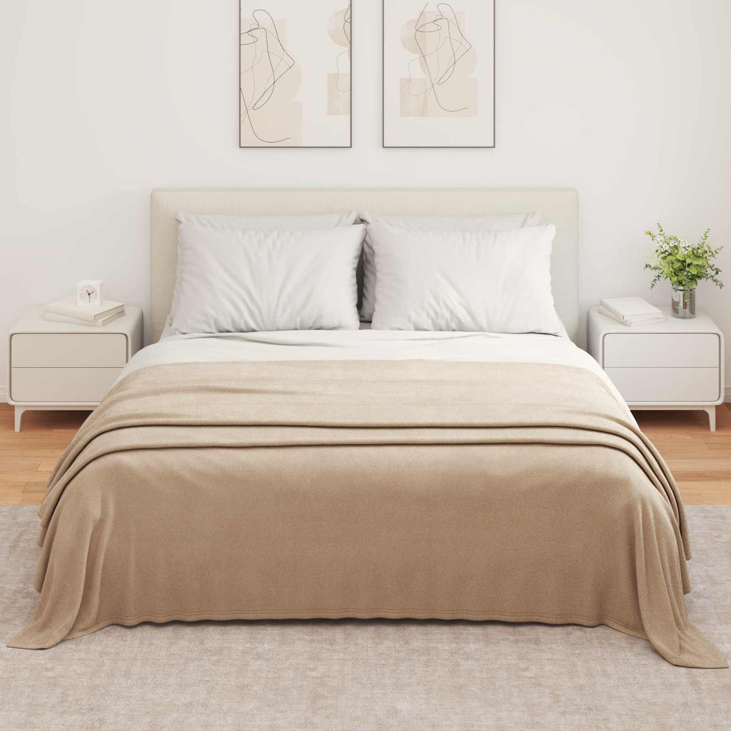 Coperte da Pile 6 pcs Cammello 350 x 270 cm Panno