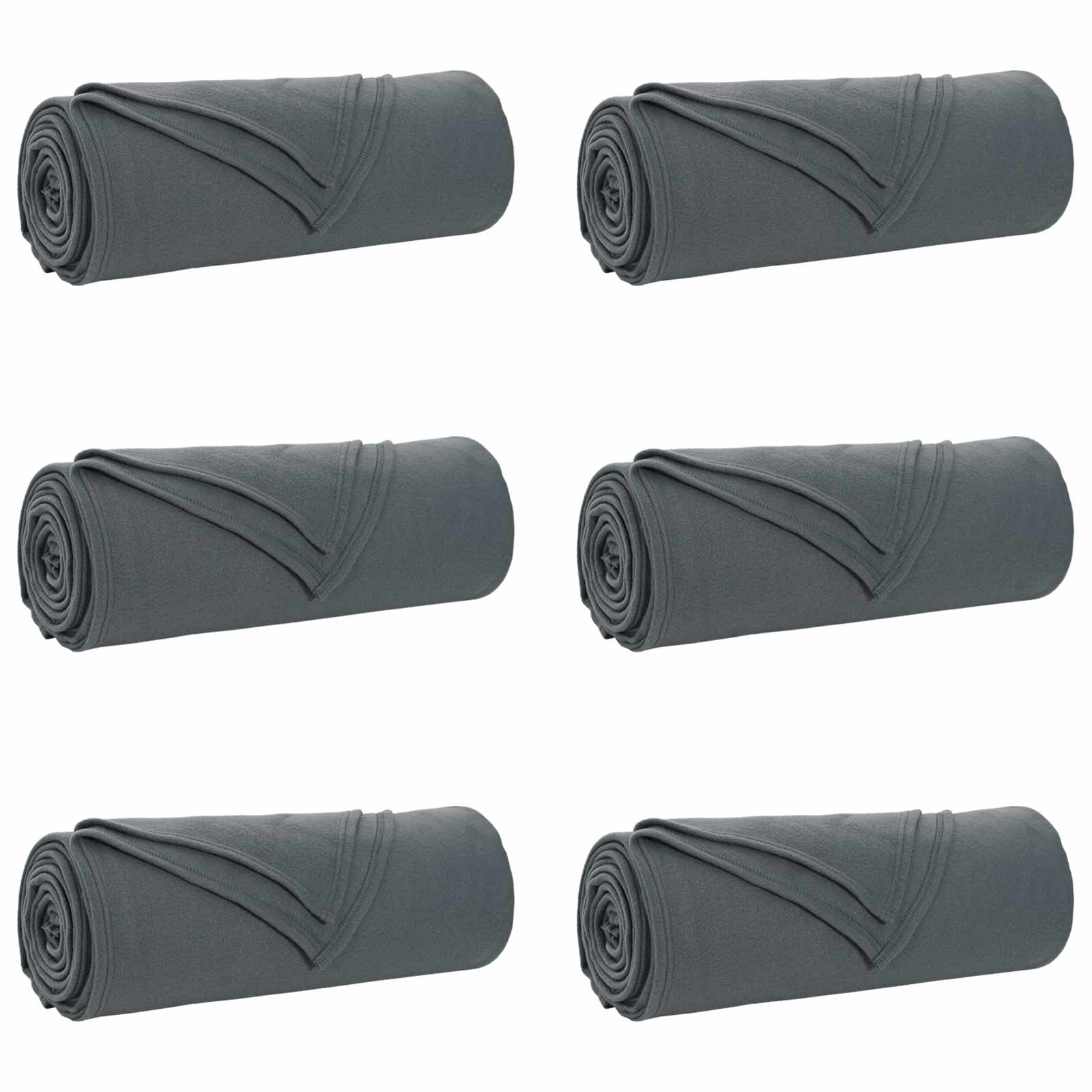 Coperte da Pile 6 pcs Grigio scuro 280 x 210 cm Panno