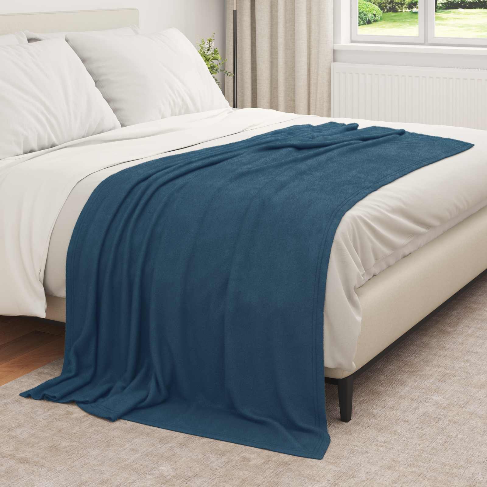 Coperte da Pile 6 pcs Blu navy 210 x 140 cm Panno