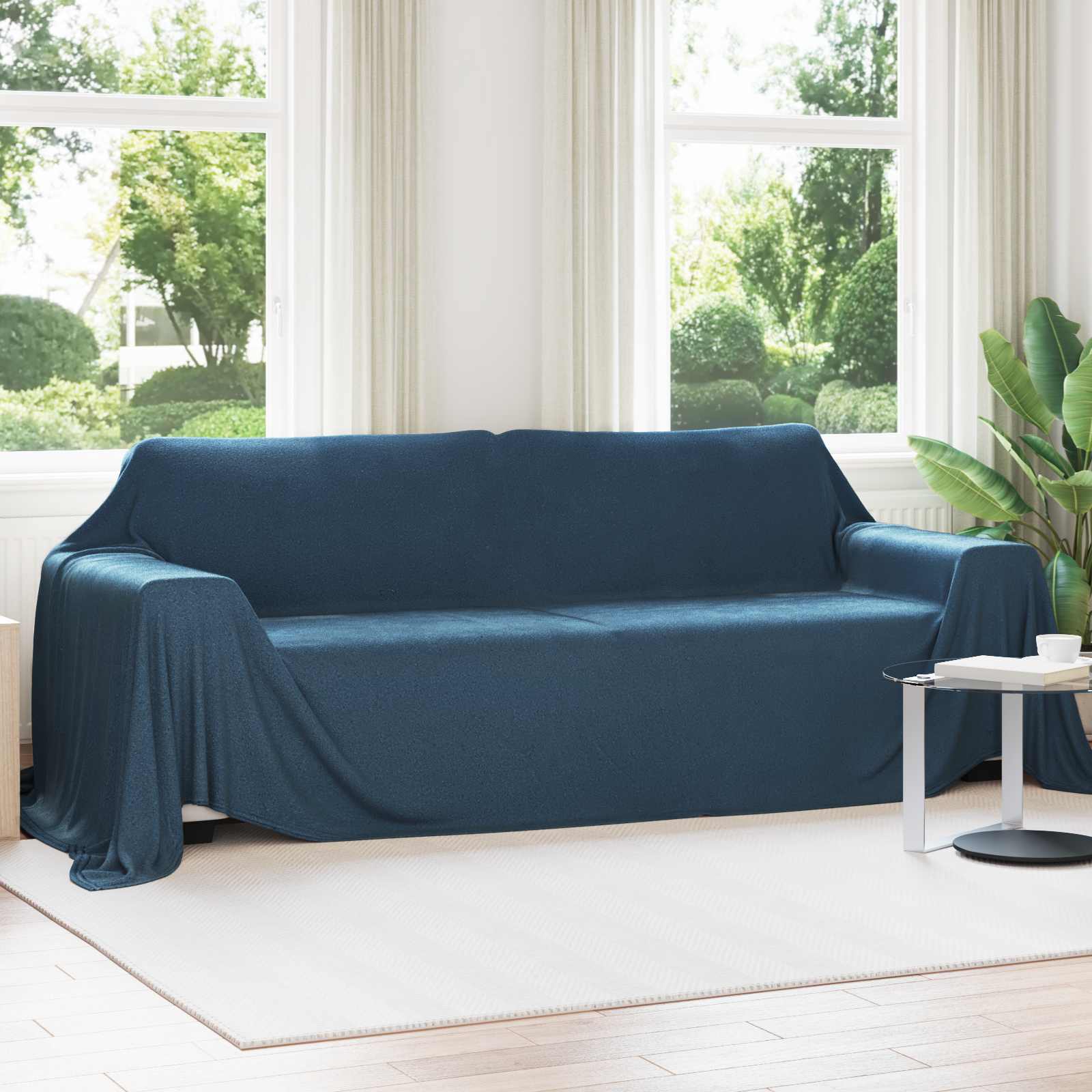 Coperte da Pile 6 pcs Blu navy 350 x 270 cm Panno