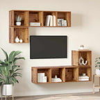 Set mobile TV 4 pcs Legno vecchio Legno multistrato