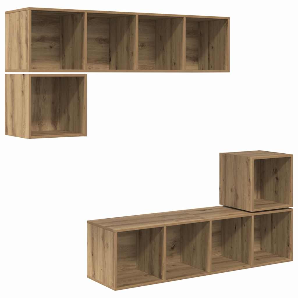 Set mobile TV 4 pcs Rovere artigianale Legno multistrato
