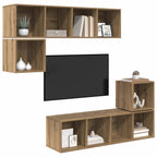 Set mobile TV 4 pcs Rovere artigianale Legno multistrato