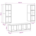Set mobile TV 3 pcs Legno vecchio Legno multistrato