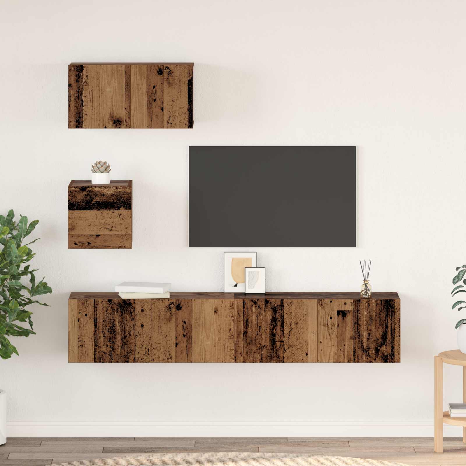 Set mobile TV 3 pcs Legno vecchio Legno multistrato