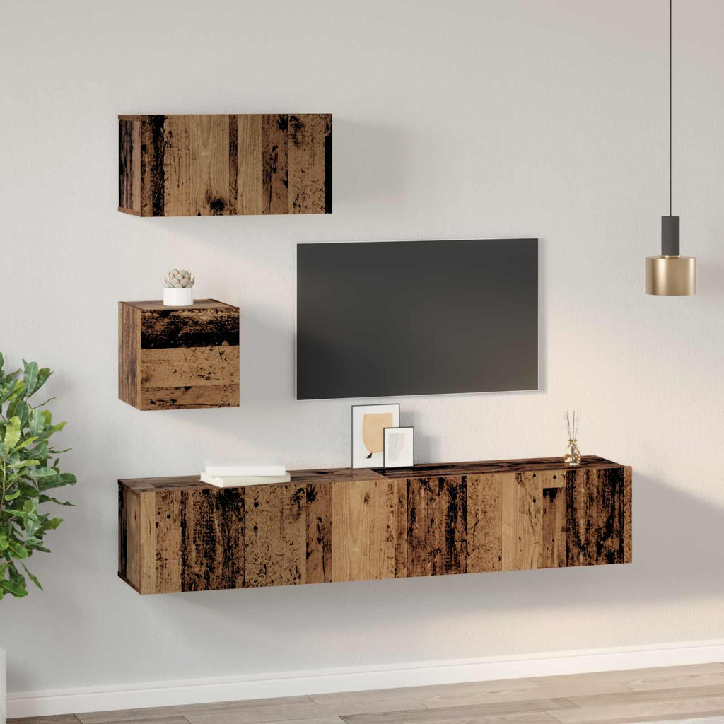 Set mobile TV 3 pcs Legno vecchio Legno multistrato