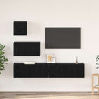Set mobile TV 3 pcs Rovere Nero Legno multistrato