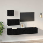 Set mobile TV 3 pcs Rovere Nero Legno multistrato