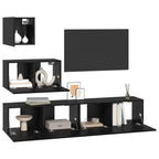 Set mobile TV 3 pcs Rovere Nero Legno multistrato
